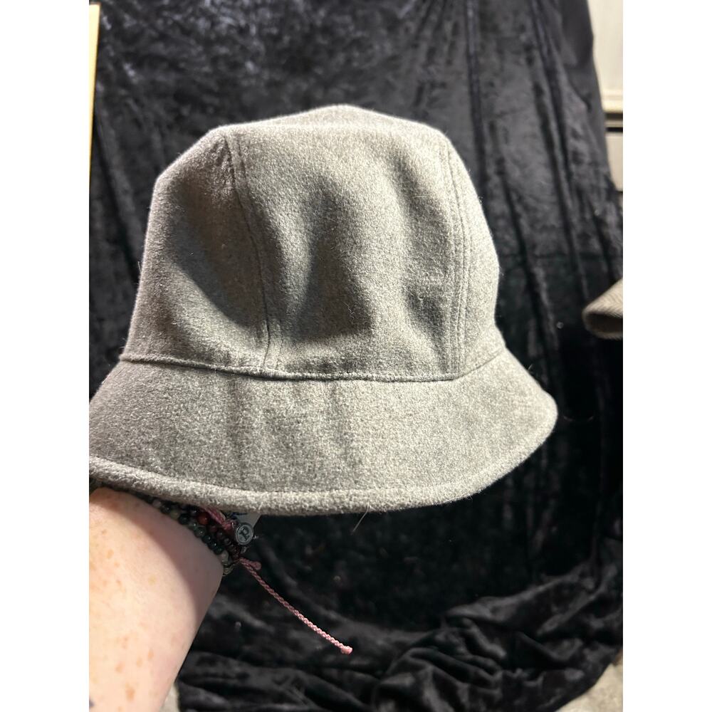Lands’ End Fleece-Lined Gray Wool Bucket Hat L–XL – Cozy Lodgecore Winter Style